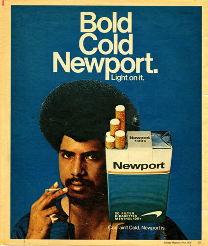 newport cigarette ad featuring an african american man