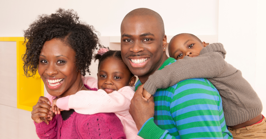 a happy black family